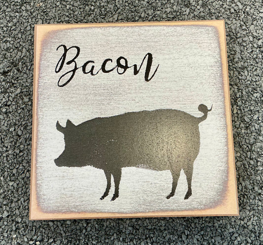 Wooden Sign - Bacon